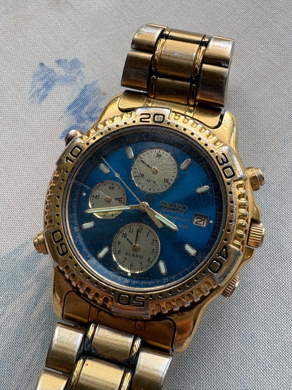 Seiko Sports 150 Chronograph 7T32-6C09 Quartz Alarm Vintage Japan Wrist WatchUp - Picture 3 of 13